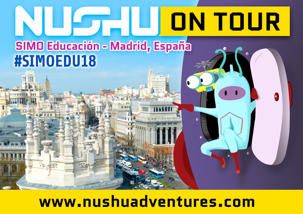 ¡Próxima parada de #NUSHUontour: #Madrid! 🚀 El equipo de #NUSHU estaremos en #SIMOEDU18 <a href="/SIMOEDU_/">SIMO EDUCACIÓN</a> <a href="/SM_Espana/">SM España</a> 🎓! #InnovacionEducativa #innovación #educación #RealidadAumentada nushuadventures.com