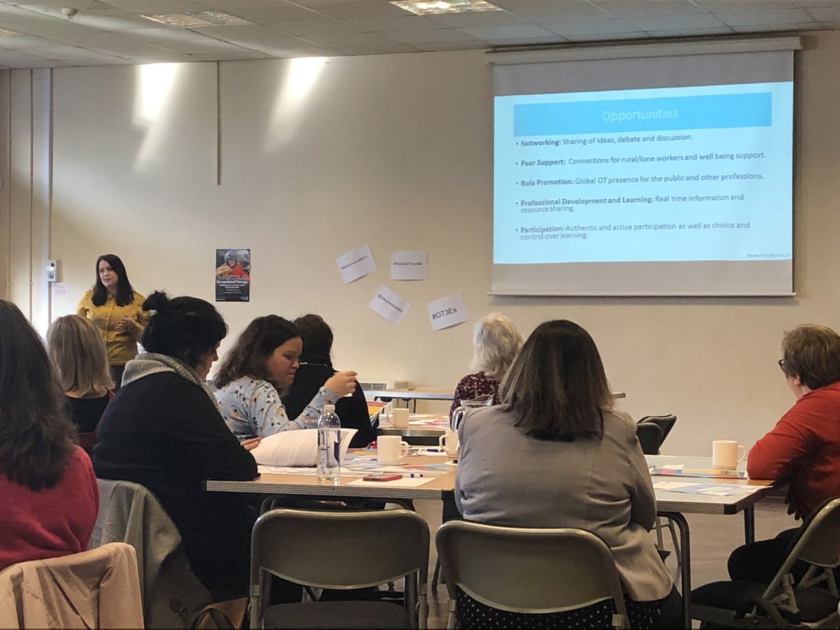 LouiseSewell_OT's tweet photo. Look - it’s the fantastic @Kirstie_OT encouraging us to use social media for CPD in OT - you can do it from your sofa 👍#OT3Es at the Warks OT Best Practice day @CovUniOT https://t.co/jFrSSdwZtu