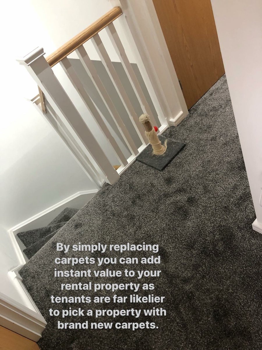RPSLiving's tweet image. As a Landlord or agent always opting for the cheapest carpet replacement possible might save money initially however overtime cheaper alternatives do not wear well in high traffic areas such as stairs and entrance areas and lets face it cream coloured carpets are a little 2009 😊