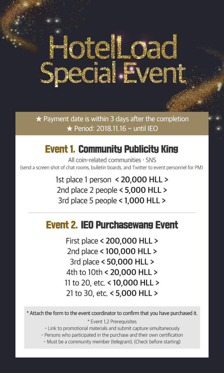 Purchase ranking events

1st <200,000 HLL>
2nd <100,000 HLL>
3rd <50,000 HLL>
4th to 10th place < 20,000 HLL>
11th and 20th places < 10,000 HLL>
21st to 30th place < 5,000 HLL >