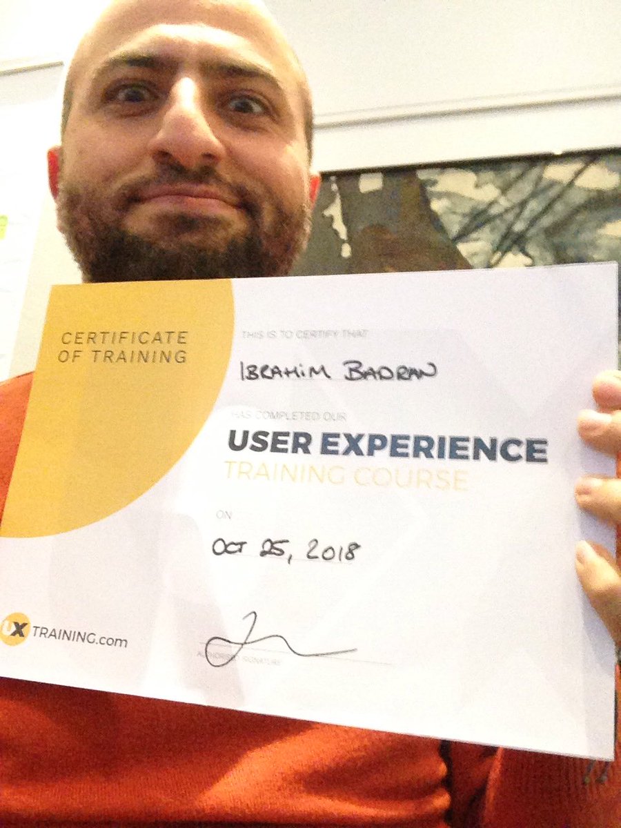 Got certified in #Fundemental_of_UX in # Copehagen from ⁦#UXdesignInstitution