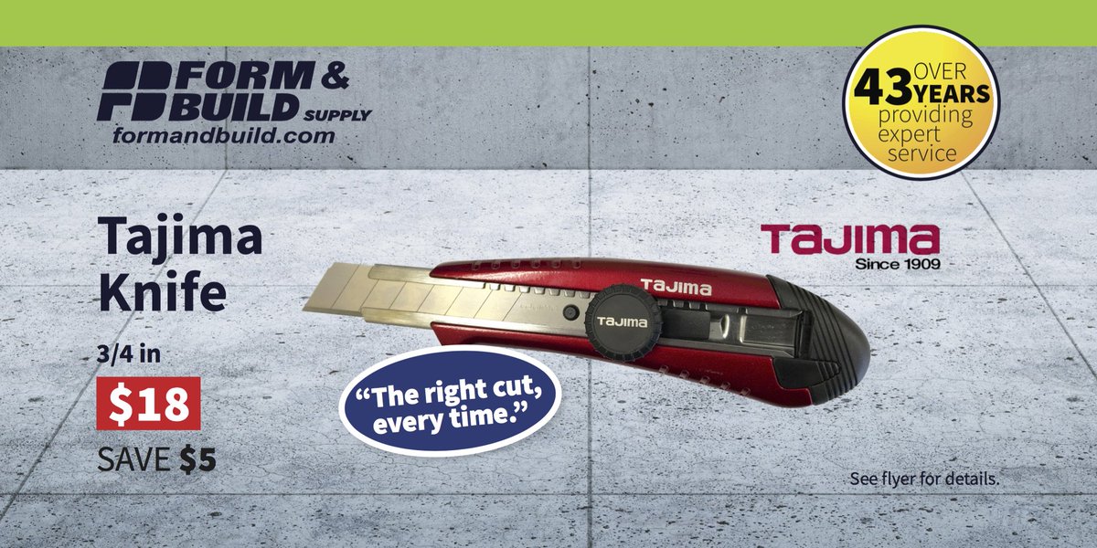 Engineered for extra heavy duty scoring and cutting, the right cut every time. #DecorativeConcrete #ConcreteProductReady #ConcreteOntario #London #Hamilton #Windsor #Kitchener #Mississauga #WhatGreatCustomerServiceLooksLike! Visit formandbuild.com or see you @1of5 Branches