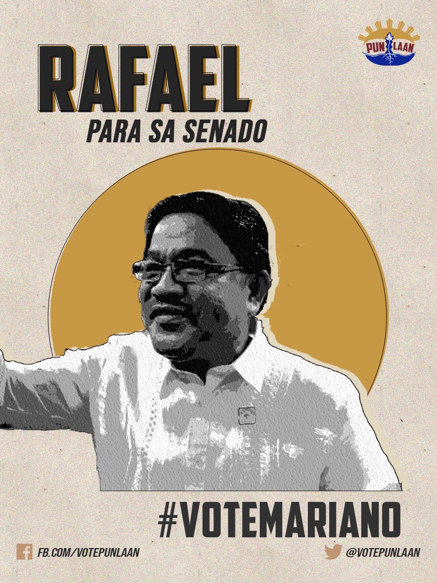 VotePunlaan's tweet photo. Makikibaka para sa mga magsasaka, reporma sa lupa, ipapanukala — Rafael “Ka Paeng” Mariano, para sa senado. #PunlaNgKalayaan #VoteMariano 

Disclaimer: This is used ONLY for school purposes. https://t.co/cuppbAVGsR