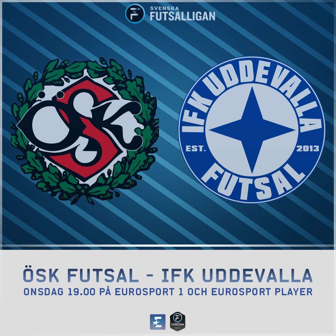 Svenska futsalligan drar igång ikväll på Eurosport! Se ÖSK Futsal mot regerande mästarna IFK Uddevalla på Eurosport 1 och Eurosport Player 19.00.