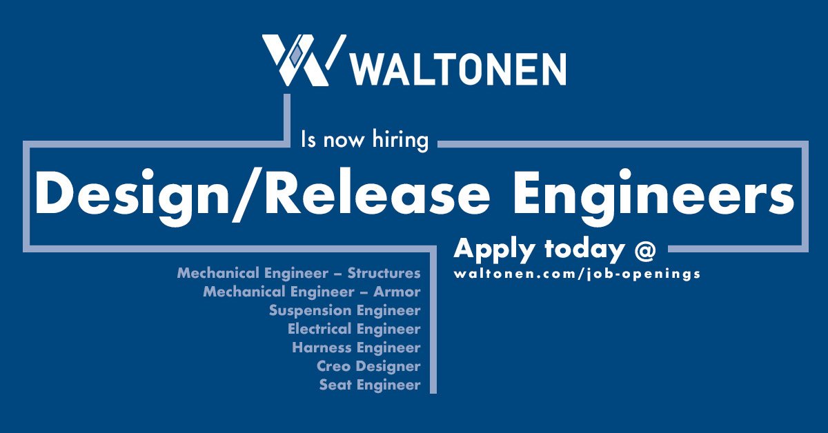 WaltonenEng's tweet photo. Waltonen is now hiring Design/Release Engineers. Apply now at:
https://t.co/ewkPTt5QS4 https://t.co/zJnHhwX0gY