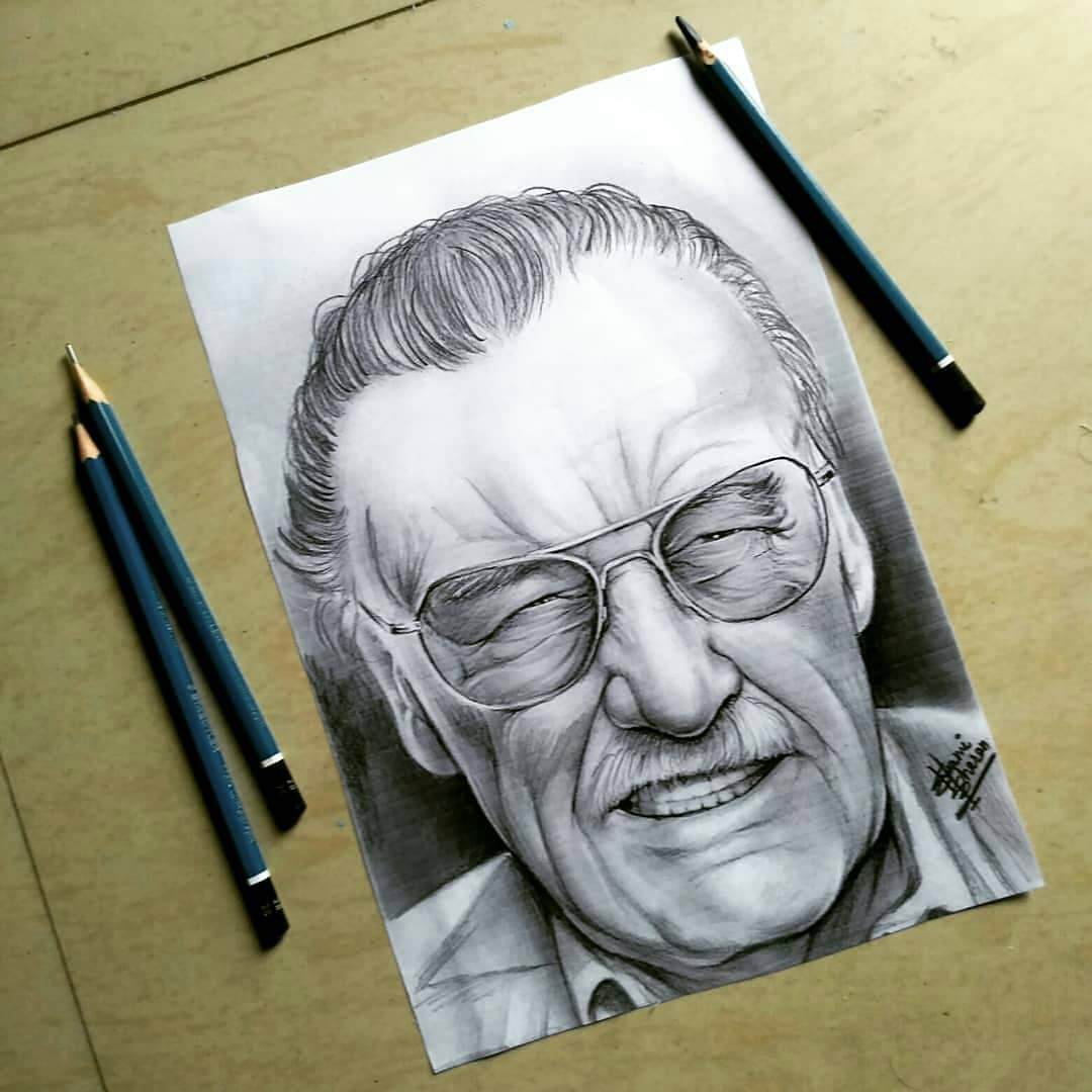 We'll miss you @therealstanlee 
Thankyou for everything sir 
___________________
Sketch of @therealstanlee 
@ on A4 size @cansonpaper 
Time - approx 6 hour's.
___________________
#RIP #StanLee #RIPStanLee #Avengers4 #marvel #sketch #sketchbook #sketches #sketching #artsbyswami