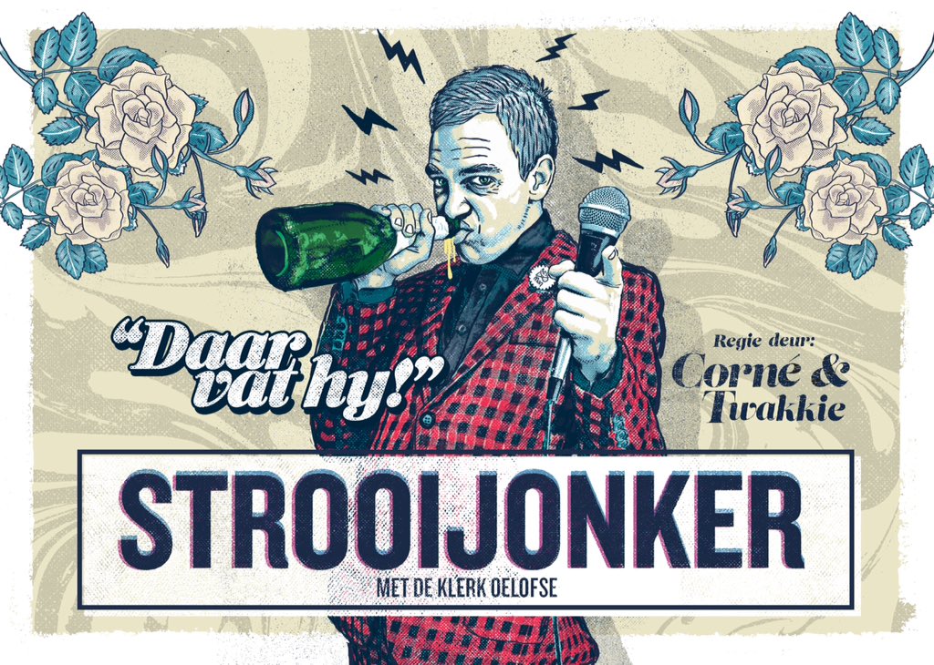 Volgende week, 21 November by <a href="/dieboerteater/">Die Boer Teater</a>!! Kaartjies by dieboer.com.
#Strooijonker #DaarVatHy
<a href="/louw_venter/">Louw Venter</a> <a href="/RobVanVuuren/">Namaste Bae</a> <a href="/DowweDolla007/">Margit</a> <a href="/TheatreSceneCpt/">Theatre Scene Cape Town</a>