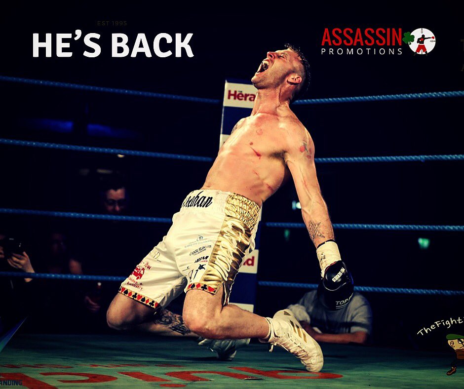 HE’S BACK 🕺

We are delighted to announce that Roy Sheahan will fight on December 7th in Mayo on the undercard of ‘The Homecoming’ which is headlined by Ray Moylette’s first title fight and the return of Gary Spike O Sullivan at The Royal Theatre, Castlebar.