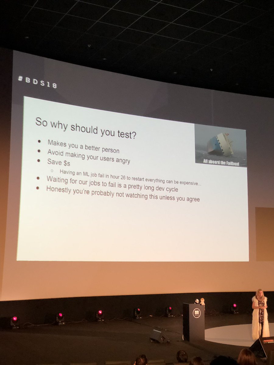 fbayon's tweet image. Tests make you a better person 😉 @holdenkarau #bigdatajobs #BDS18 #BOspeaking #bigdata #ml #ai