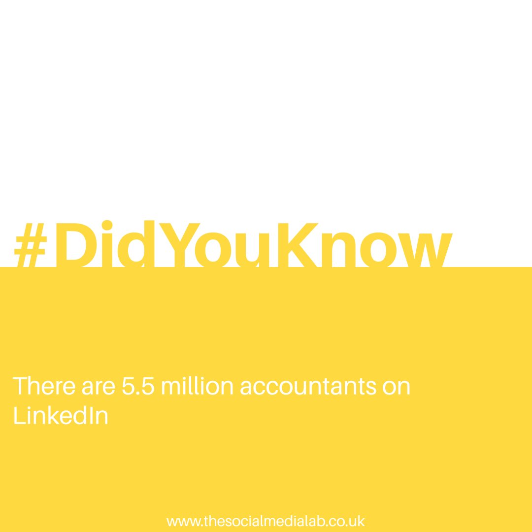 _TSMLab's tweet image. #didyouknow

There are 5.5 million accountants on LinkedIn
