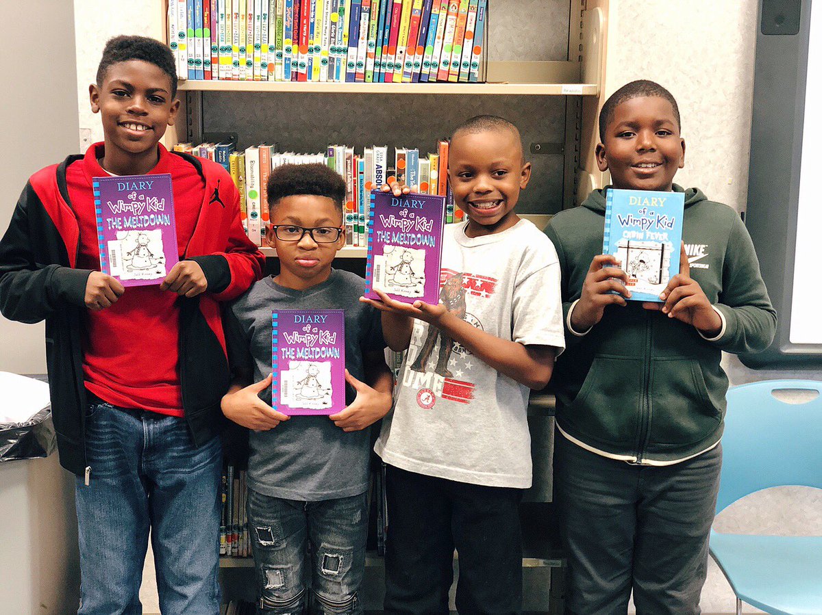 MLK_LIB's tweet image. 🌀 I’ve got some 4th graders ready to check out our new #DiaryofaWimpyKid books 🌀#TheMeltdown @wimpykid