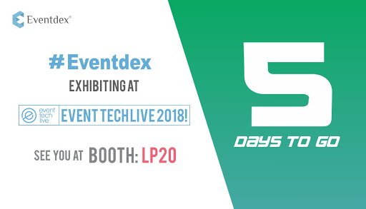 eventdex's tweet photo. 5 DAYS to go for @eventtechlive! Who is attending? Be sure to stop by @eventdex booth #LP20 to learn more about our #EventManagementSoftware! https://t.co/9uAsBqfpZi
#ETL18 #Eventtechlive2018 #eventtechlive #eventtech #eventprofs #eventechnology #meetingprofs #eventapps https://t.co/i4IpF6NniW