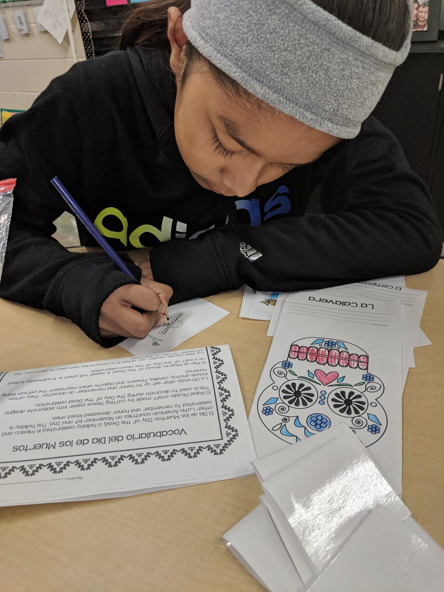 EslGerboth's tweet photo. Students are working on completing our Day of the Dead display for the students at Buckeye! #teamsesl https://t.co/QL3e0bBod8