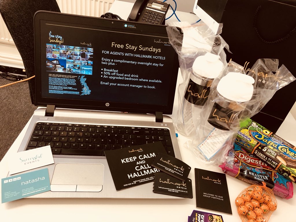 GemmieGemma's tweet image. Lovely to meet Natasha this morning @SuccessEventsUK.....fully up to speed on @HallmarkHotels and a selection of treats for a Friday! Including a much needed ice scraper ❄️#cold #eventprofs #gemmaheadsNorth