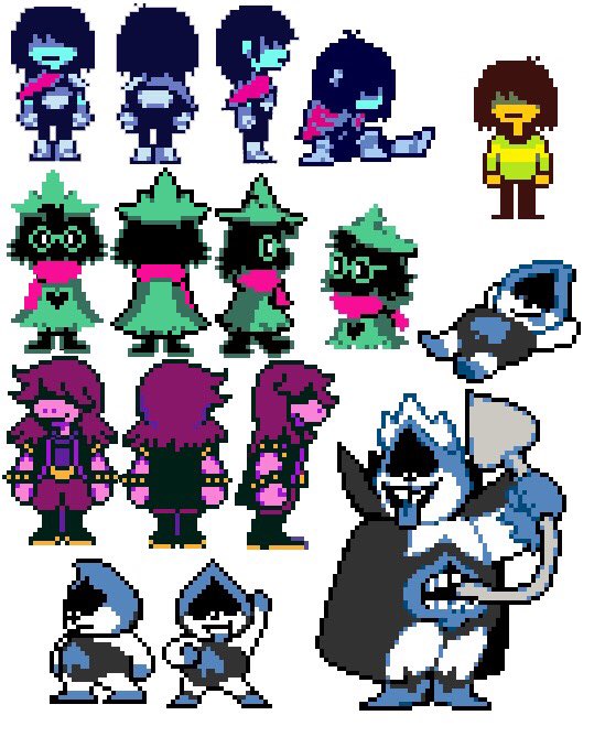 “Made a little #sprite sheet for #DELTARUNE characters for #FanArt purposes...