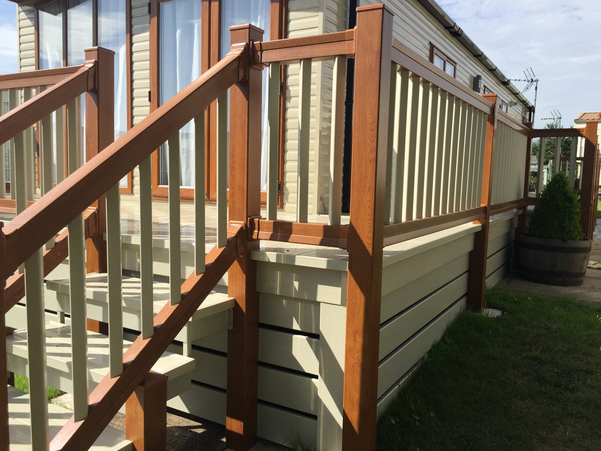 ultimatedecking's tweet photo. Couple of examples of completed jobs using the oak and the grey balustrade. https://t.co/fA9S5XbRRj