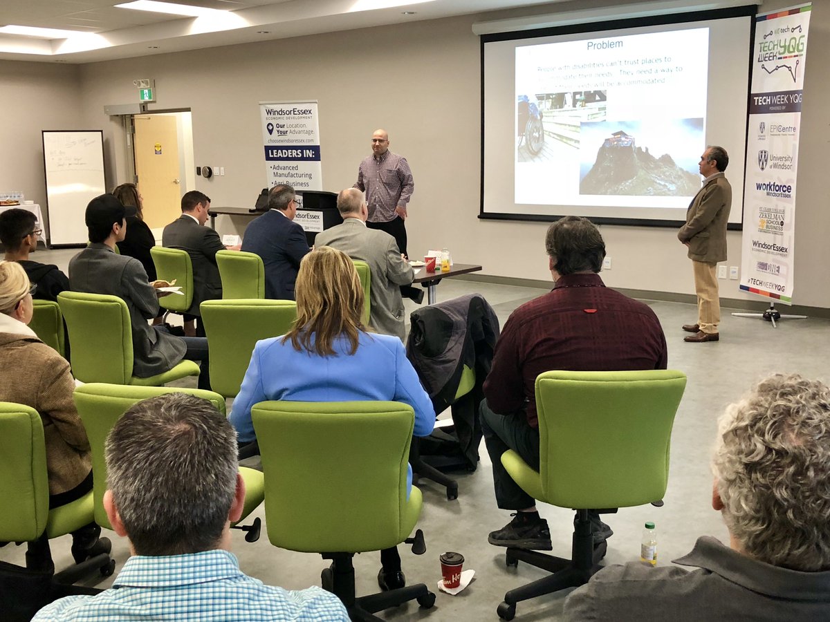 WEtechAlliance's tweet photo. Our 2nd pitch comes from AccessLocator, which helps people with disabilities explore unfamiliar places by sharing accessibility information.
#TechWeekYQG #TechMobilityYQG #YQG https://t.co/gsNt6S0D2B