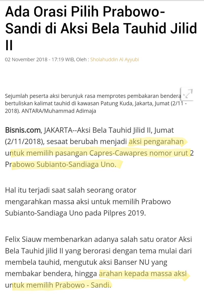 Ini gimana ya <a href="/Dahnilanzar/">Dahnil A Simanjuntak</a> mau bohong lagi ? 
Katanya ga punya hubungan dgn Aksi Bela Tauhid ? 
Tp koq ada orasi pilih Prabowo-Sandi?