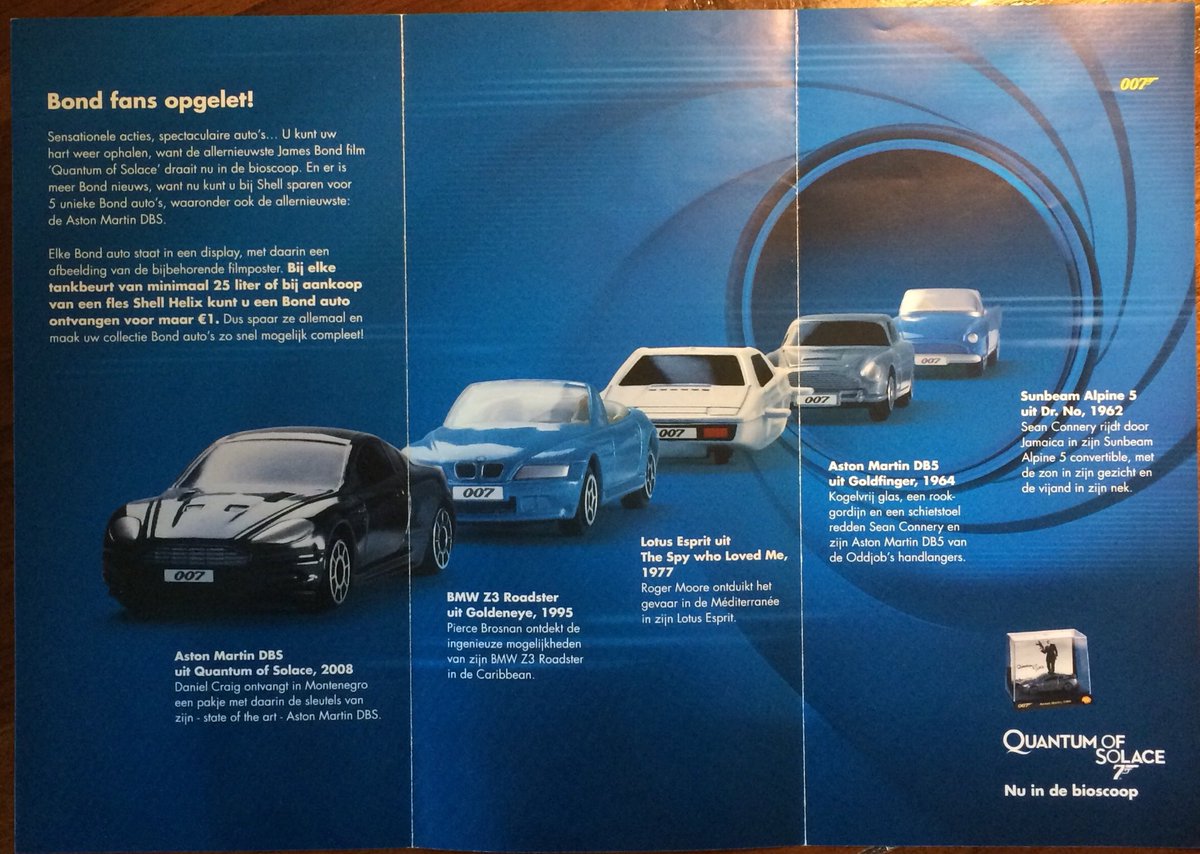 <a href="/JamesBondonDVD/">James Bond on DVD</a> from December 3, 2008 to March 3, 2009 customers could buy the Bond cars and DVD’s when buying 25 liters of fuel <a href="/Shell/">Shell</a> stations in the Netherlands.