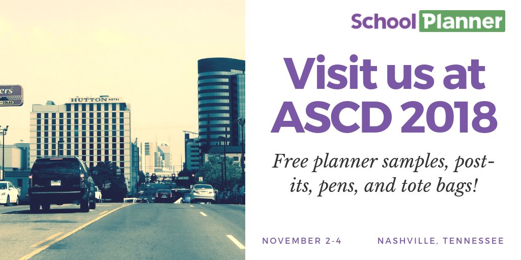 schoolplannerUS's tweet image. We're here in Nashville at ASCD CEL! Come visit Jackie at our booth for free samples and other giveaways! #ASCDEL