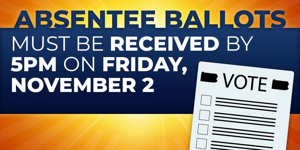 RepHelenTai's tweet photo. Today is the last day to get your absentee ballot in!!! https://t.co/YRxlW9Xk1G