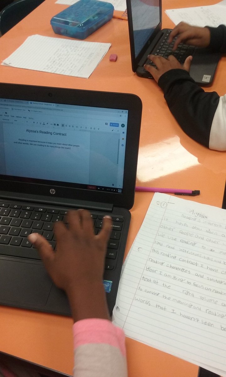 kmcmullenc's tweet photo. Typing out first document. First steps in digital portfolios.  #ItStartswithus @WakelonES https://t.co/dvP4Tb3xH1