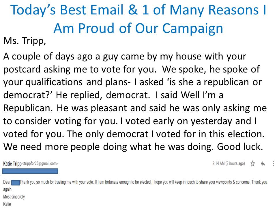 Trippfor25's tweet photo. #Democracy is the ability to have a conversation. May this election help us get there again. Please Retweet. #CommunityEngagement #communication #CountryOverParty #democracymatters #StrongerTogether #flapol #trippfor25 https://t.co/1fYDRzKWiO