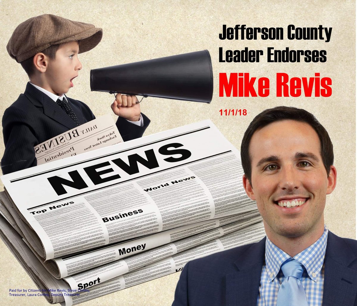 MikeRevis97's tweet photo. Very happy to have earned the endorsement of both the Jefferson County Leader Newspapers and the Call Newspaper. The Leader helped put the importance of my stand against Right-To-Work (Prop A) in contrast to my opponent, which was rejected by 78% of the voters in our district. https://t.co/swP09HeRk6