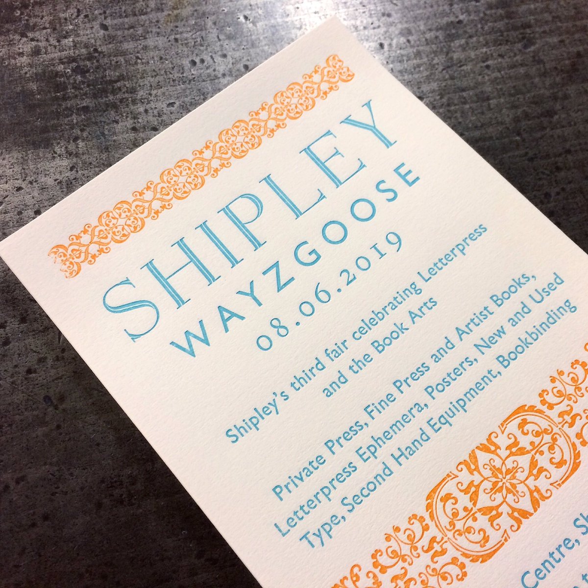 Save the date folks, the third Shipley Wayzgoose takes place on 8th June 2019 <a href="/kirkgate_centre/">Kirkgate Centre</a> #letterpress