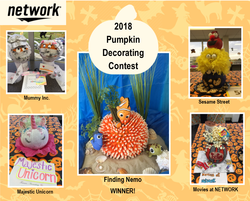 The NETWORK team shows off their creativity with pumpkin decorating and costume contests.