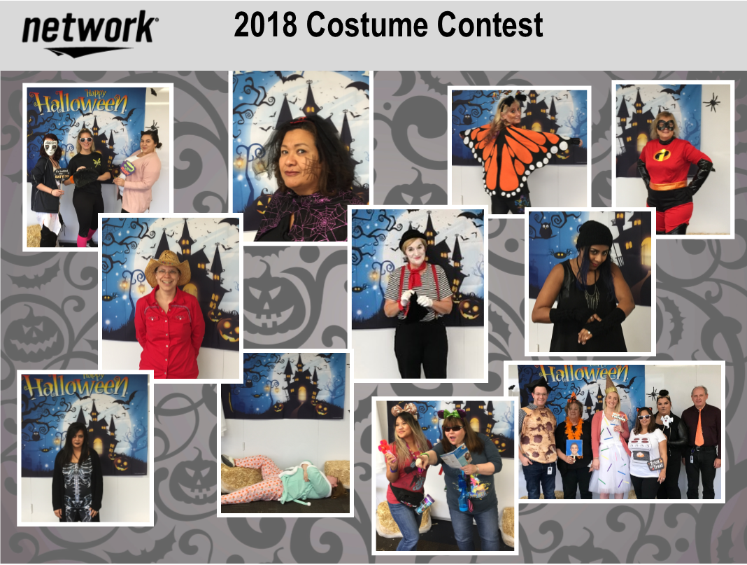 NETWORKdistrib's tweet image. The NETWORK team shows off their creativity with pumpkin decorating and costume contests.