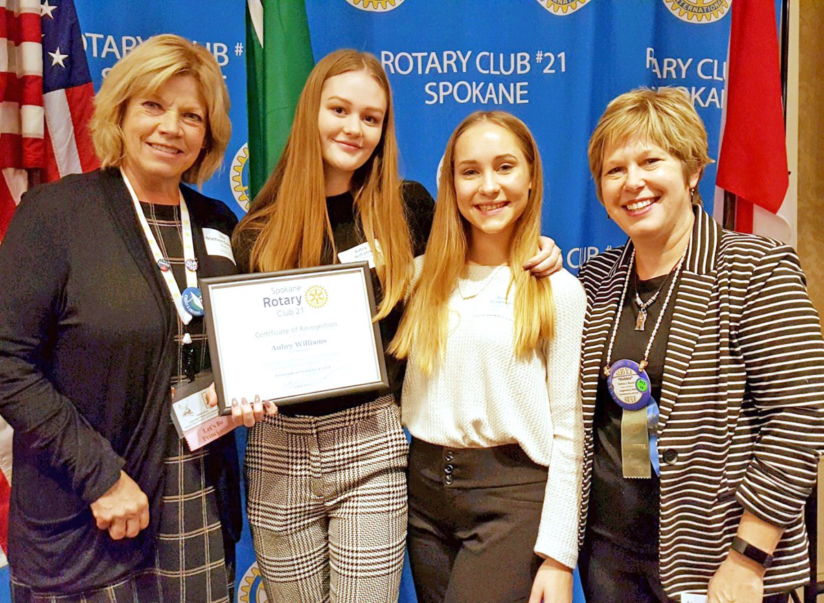 OTA student Aubry Williams won a <a href="/SpokaneRotary21/">Rotary Club 21</a> Award for Positive Accomplishments and was honored at a Spokane Club luncheon.