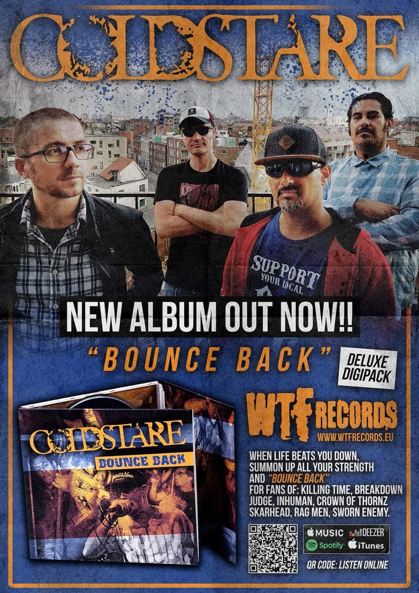 New album 'BOUNCE BACK' out now on WTFRECORDS.EU!
CHECK IT AND GET IT👊 
Peace - COLDSTARE ✌
#coldstare #coldstarehardcore #newalbum #bounceback #albumrelease #digipack #wtfrecords #oldskoolhardcore #hardcorepunk #hardcoremusic #hxc #hxclives #hardcore #antwerp #achc
