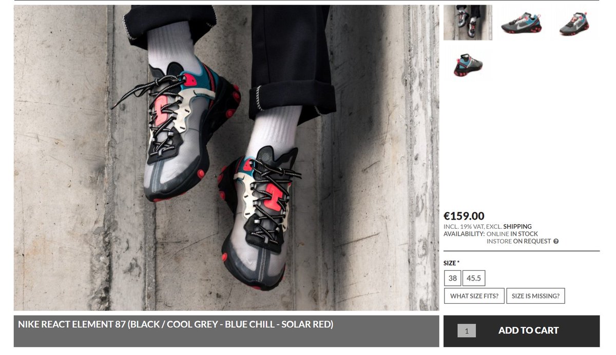 nike react element 87 black cool grey