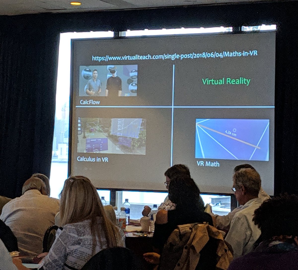 maanewjersey's tweet photo. Exploring VR in mathematics education with Elizabeth Evans (@DukeDDI @DukeU ) #VR #AR #reimaginemath #math #maths @FollowStevens https://t.co/jRdAfFQByT