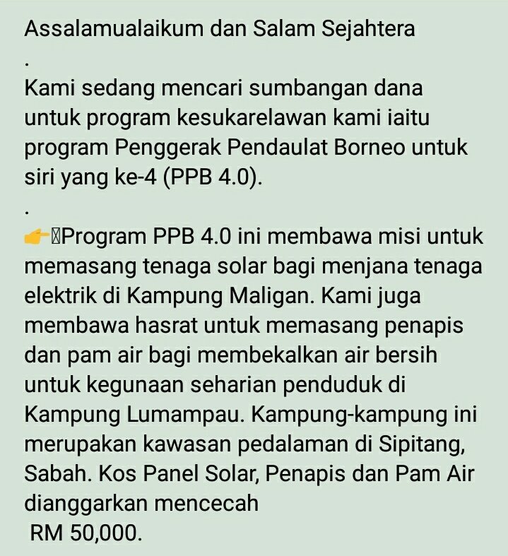 nrsyhra_'s tweet photo. Jom menderma gais. Penduduk kampung tersebut memerlukan bantuan kita. Derma boleh diberi seikhlas hati π Tolong RT ye !! Terima kasih ! Jasa anda amat kami hargai π
#PPBawesome
#PPByeslight https://t.co/7cBz8yCOKH