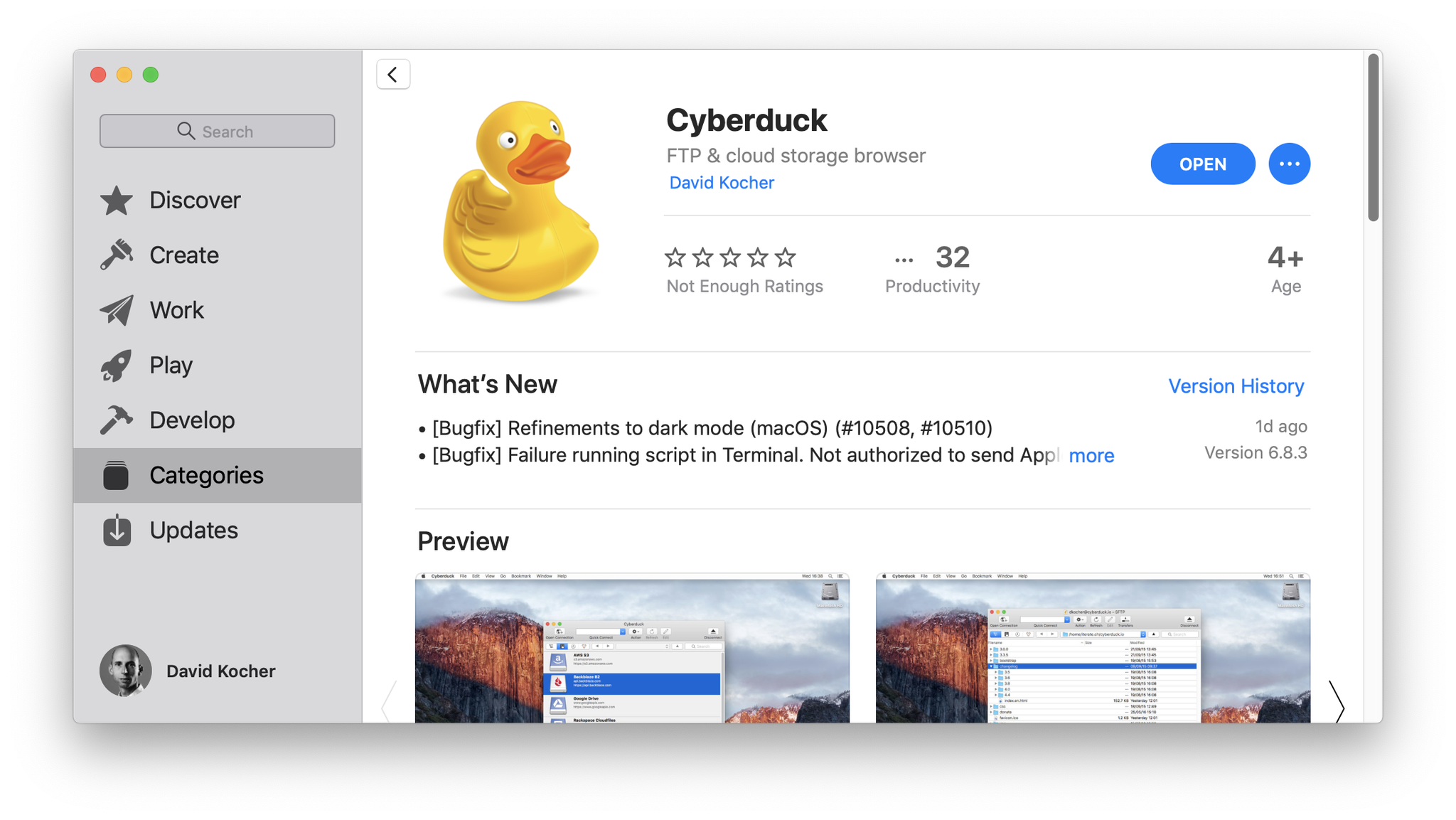 Ftp client duck
