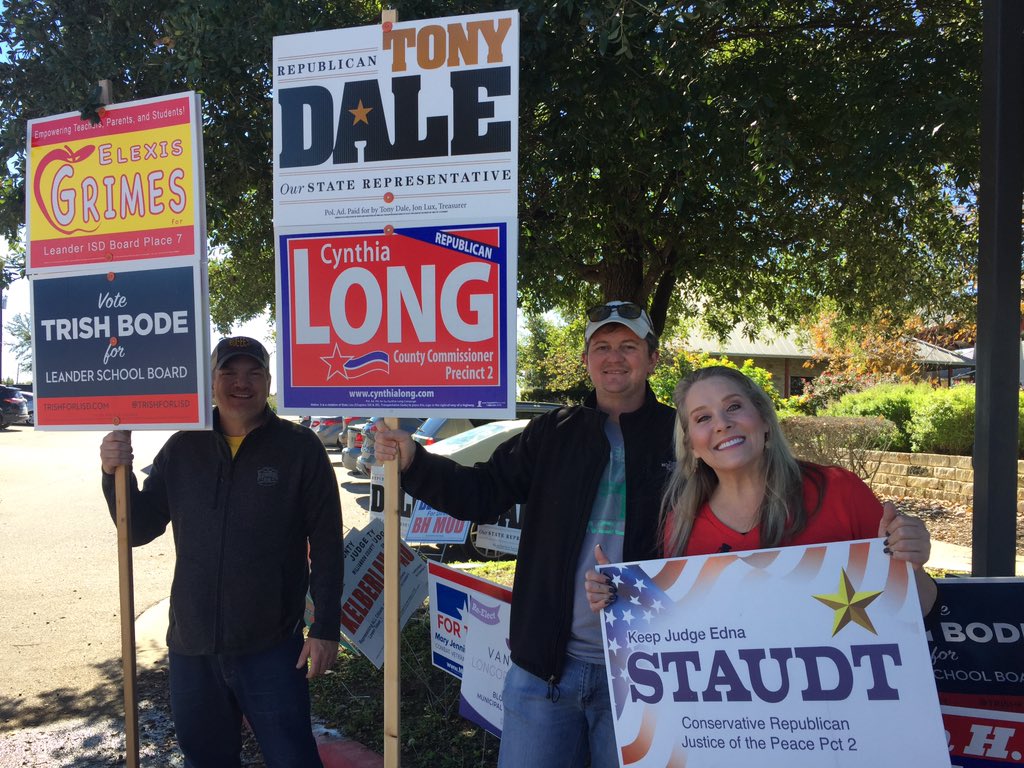 MarciCannon's tweet photo. Today is last day of early voting- so come help us support Edna Staudt, Cynthia Long, Tony Dale, Elexis Grimes and Trish Bode - plus all the other conservative candidates!! Open until 7pm. @CLongTX @TonyDaleTX @estaudt @Elexis_Grimes @TrishForLISD https://t.co/RVGwK7eYFB