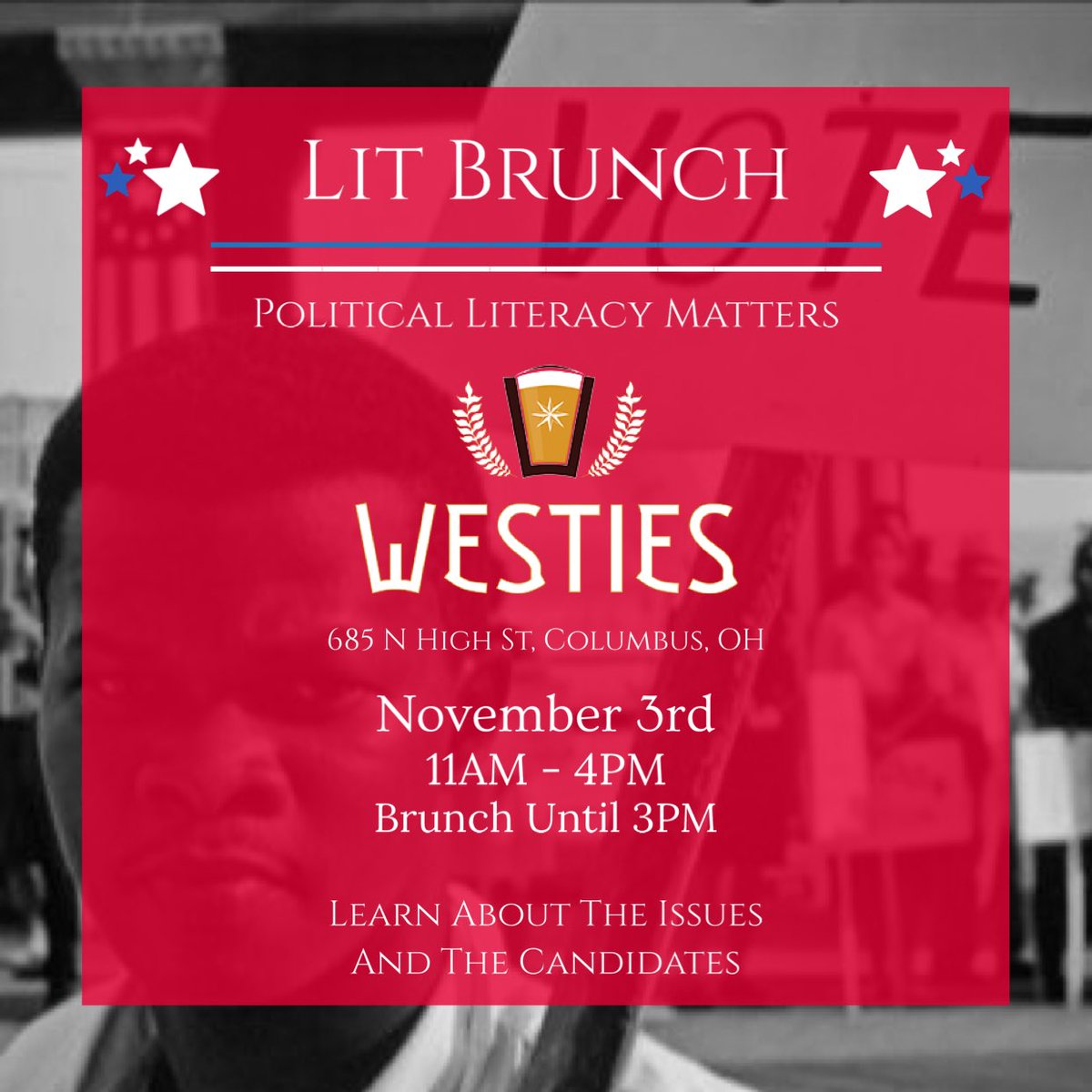 eh_kees's tweet photo. Game will be on tomorrow! Drink specials, good food, literature for the election and impeccable vibes provided by @iBRease.
#LitBrunch by myself and @Mr_CHarris23
VOTE, INFORMED! https://t.co/xiS3NIvaek