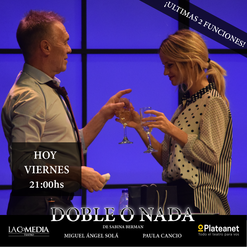 DobleONada17's tweet photo. ¡ULTIMAS 2 FUNCIONES!
Hasta dónde estás dispuesto a llegar por poder?
No podes perderte #DobleONada!

Conseguí tus entradas en https://t.co/GLxHmJoD3N o en boletería @LaComediaBA https://t.co/vIrtn4eXkC