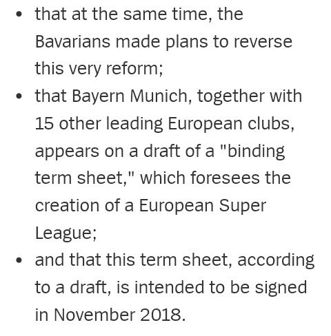 Football Leaks' revelations on FC Bayern's role in the Super League.