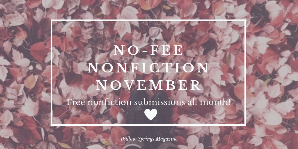 Do you know any essayists looking for a home for their work? We might just be the right fit! 

willowspringsmagazine.org/submit/ 💌
#nonfiction #essay #litmag