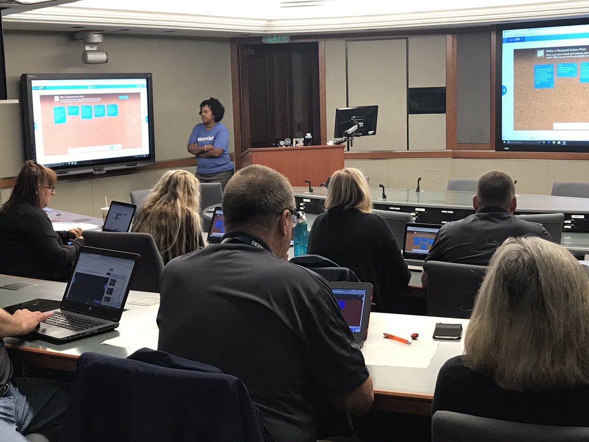 VBTitleI's tweet image. Nearpod PL for our @VBTitleI schools. ITSs and teachers making a Nearpod action plan for their school. #KnowWhy