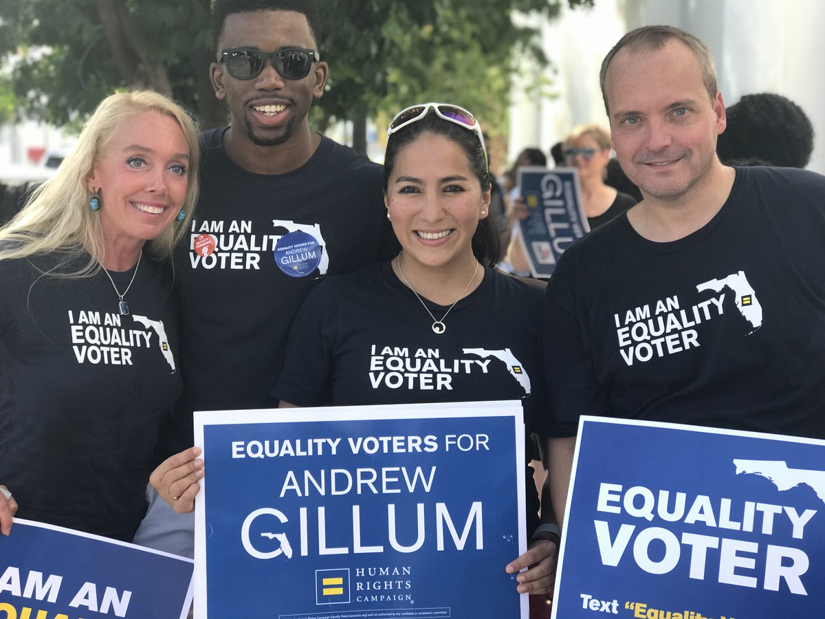 HRC's in Miami to turn out the vote for pro-equality candidate Andrew Gillum.
