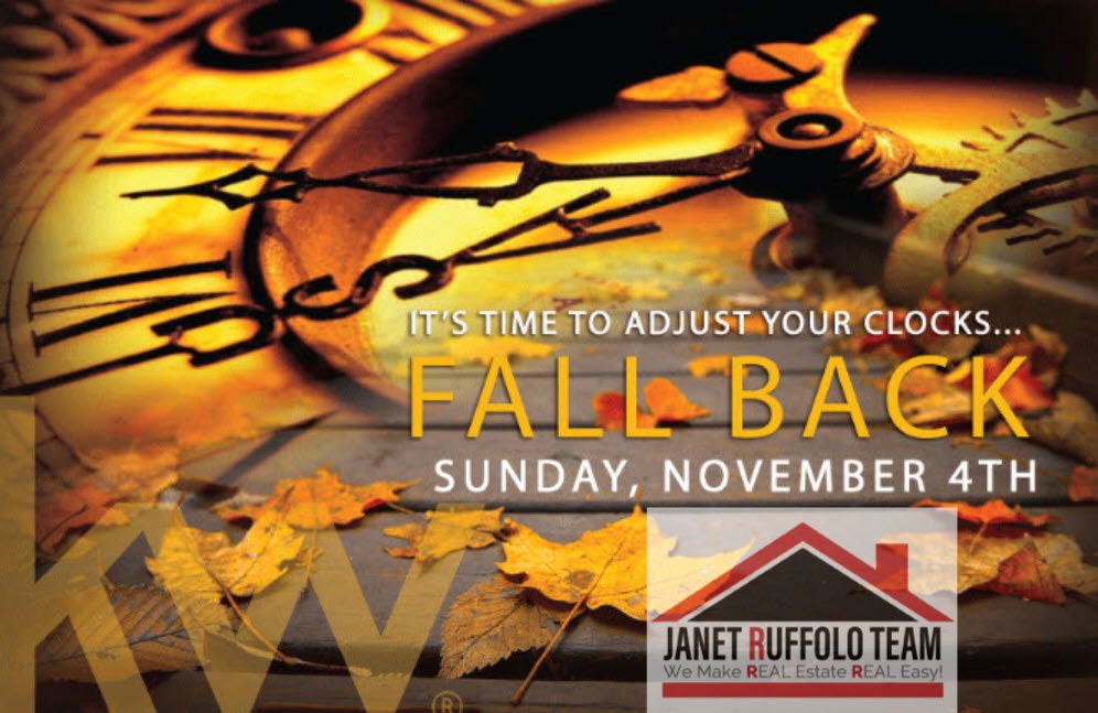 SSSpecialists1's tweet photo. Fall Back 🍁🍂🏡😴
Make sure to set your clocks BACK Saturday before bed! 

#janetruffoloteam
#janetruffoloteamkw 
#kellerwilliamsrealty
#ladiesofrealestate 
#kwrealtor
#wemakerealestaterealeasy 
#fallback
#fallback2018 https://t.co/4lLB2DXYGe