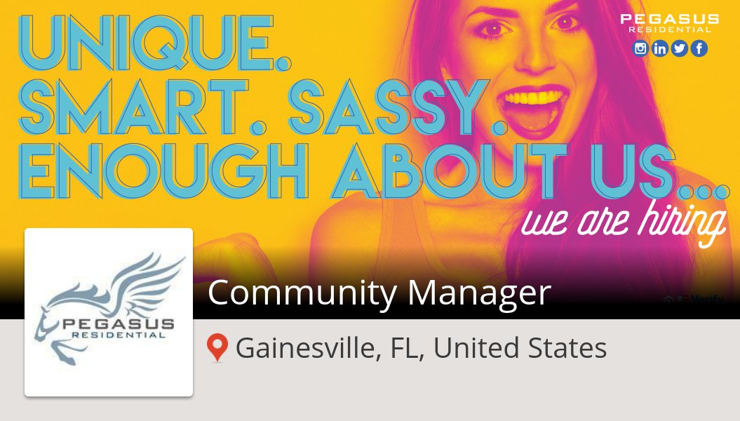 bevanwhite's tweet photo. Check out this #job: #Community #Manager at #PegasusResidential (#Gainesville) https://t.co/Icnnwo35Ro #pegasuspower #wemakepigsfly https://t.co/FvNe3UNOZn
