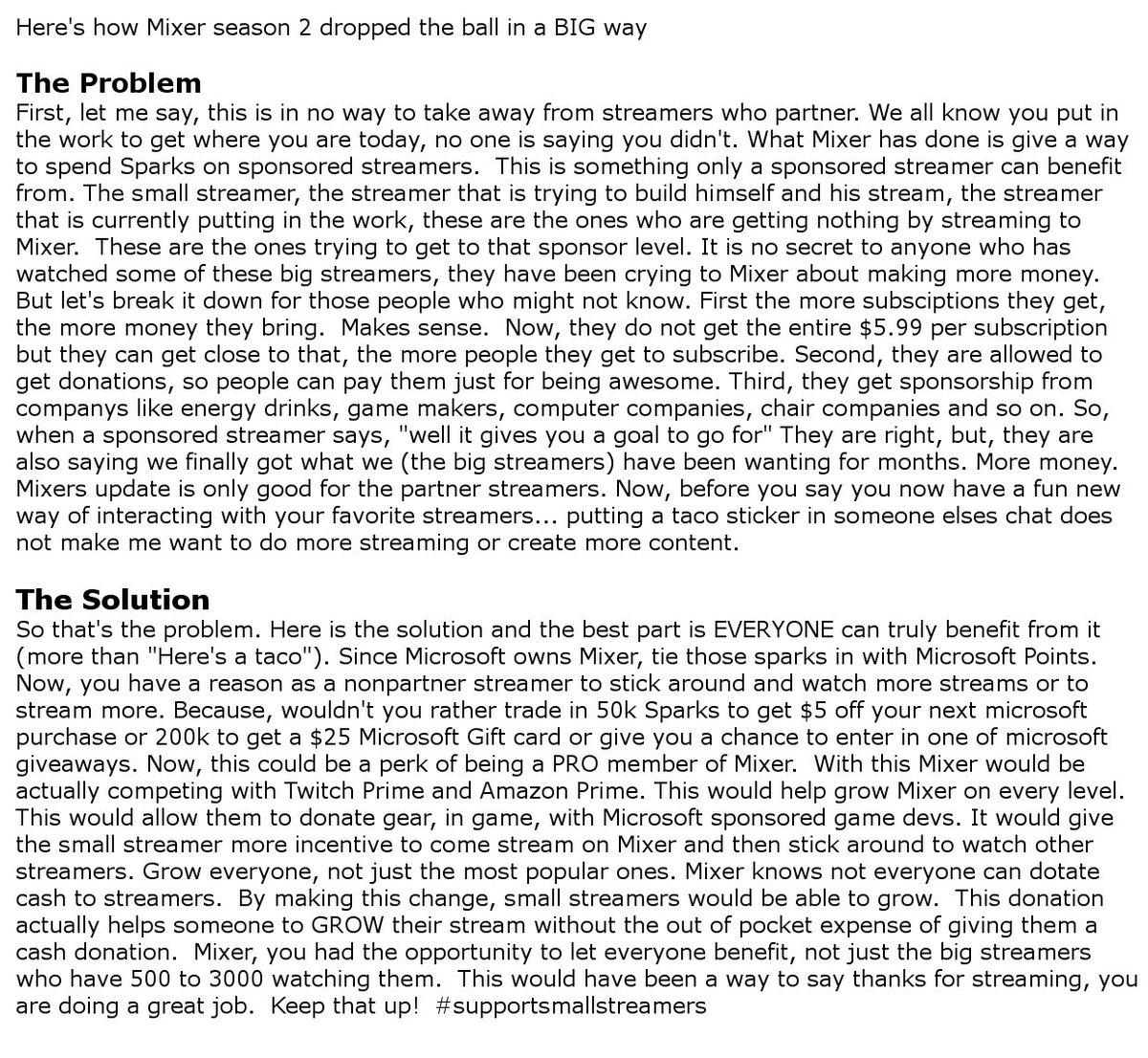 Twisted420Glass's tweet image. Mixer partners should always have more and better perks. I just think if you want to really grow the streaming community, giving everyone a few benefits or perks would do that better than a taco sticker
#SupportSmallStreamers #Mixer #MixerSeason2 #streamers #mixerstreamersunite