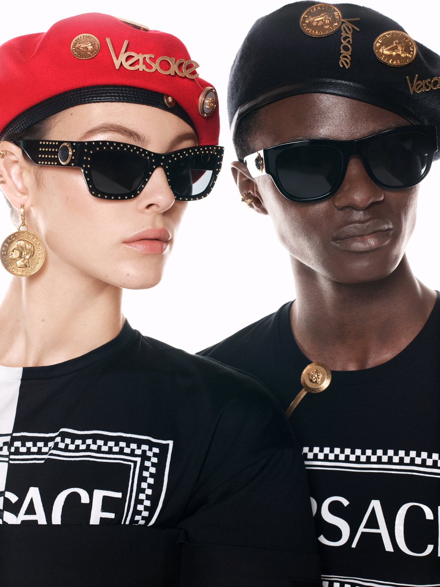 versace black studded sunglasses