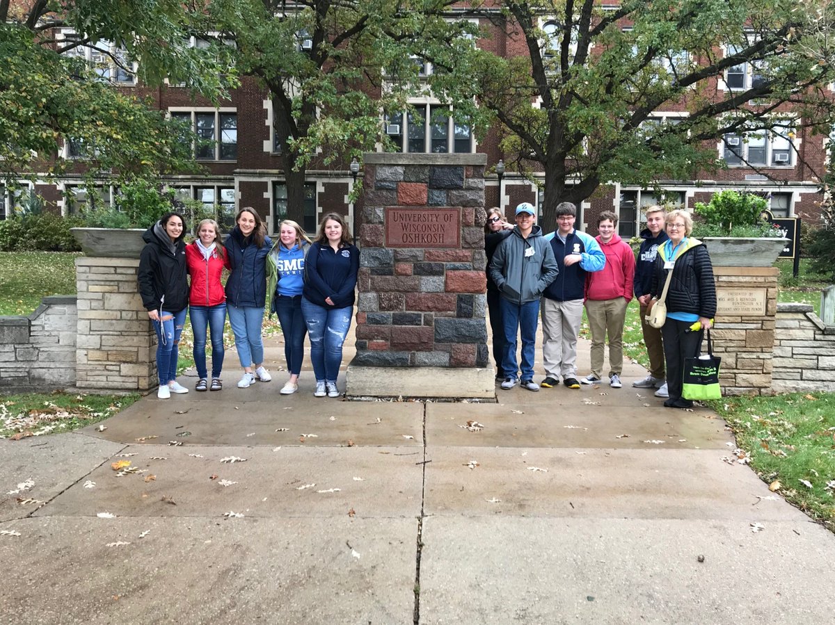 MenashaHS's tweet photo. Our MHS CAPP German students visiting UW-Oshkosh to participate in a German 204 class, and hear presentations from Career Placement Services &amp; Study Abroad, as well as take a tour of the library! https://t.co/pUvmDwwZnF
