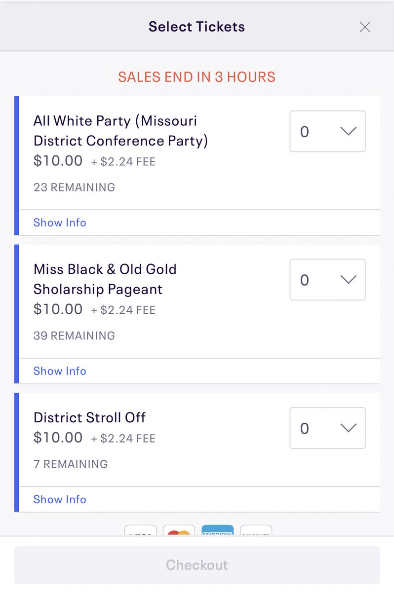 MizzouAlphas's tweet image. Limited amount of tickets remaining for each event. All sales end in 3 hours 🤣. Get them while you can. It should be a great weekend 🤙🏾❄️ #MightyMO